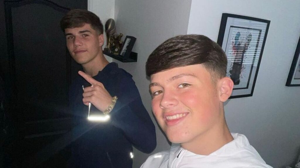 Harley Hollingworth (L) and Freddie Corbett (R) saved a man's life when they jumped onto train tracks to rescue him. Pic: Jill Corbett